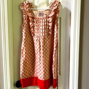 JUICY COUTURE Orange, Cream and Black Babydoll Mini Dress | Size 4